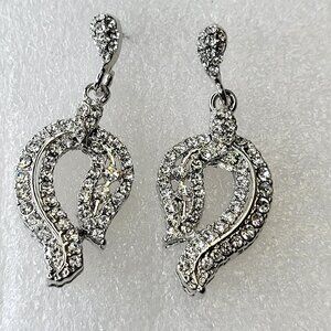 Clear Rhinestone Question Mark Earrings